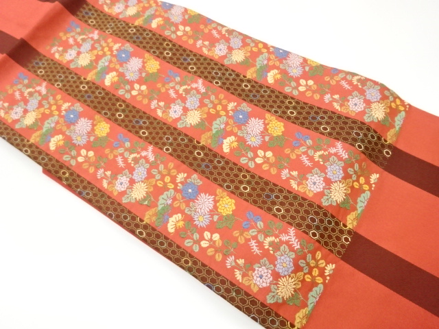 JAPANESE NAGOYA OBI / WOVEN KIKKO PATTERN